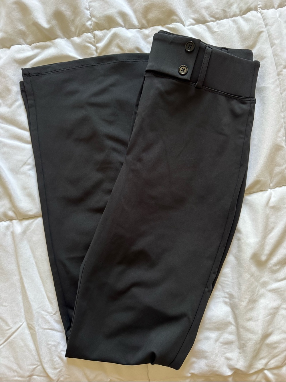 HALARA High Waisted Black Stretch Dress Pants with Buttoned Waist